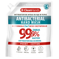 Mydło antybakteryjne CLEAN HANDS, BIO 99,9% Peony&Cotton, 1000 ml, Mydła i dozowniki, Artykuły higieniczne i dozowniki