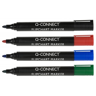 Marker do flipchartów Q-CONNECT, okrągły, czarny, Markery, Artykuły do pisania i korygowania