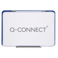 Poduszka do stempli Q-CONNECT, z tuszem, 110x70mm, metalowa, niebieska, Poduszki do stempli, Drobne akcesoria biurowe