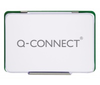 Poduszka do stempli Q-CONNECT, z tuszem, 110x70mm, metalowa, zielona, Poduszki do stempli, Drobne akcesoria biurowe