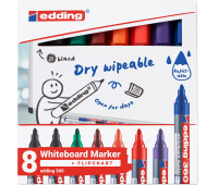 Marker do tablic e-360 EDDING, 1,5-3mm, 8 szt., mix kolorów, Markery, Artykuły do pisania i korygowania