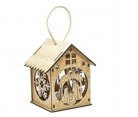 LAMPION DREWNIANY DOMEK LD6, Boże Narodzenie, Art. świąteczne i okolicznościowe