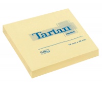 Bloczek samoprzylepny TARTAN, 76x76mm, 12x100kart., żółty, Bloczki samoprzylepne, Papier i etykiety