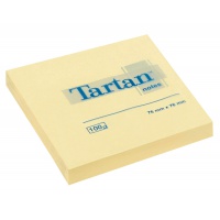 Bloczek samoprzylepny TARTAN, 76x76mm, 12x100kart., żółty, Bloczki samoprzylepne, Papier i etykiety
