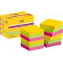 Cards POST-IT® Super Sticky, 47.6x47.6mm, 12x90 cards, Carnival pallet