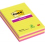 Notes large POST-IT® Super Sticky, 127x203mm, 4x45 cards, in lines, mixed colors