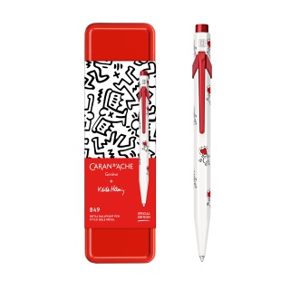 Długopis CARAN D'ACHE 849, Keith Haring, w pudełku, biały, Długopisy, Artykuły do pisania i korygowania