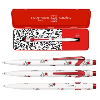 Długopis CARAN D'ACHE 849, Keith Haring, w pudełku, biały, Długopisy, Artykuły do pisania i korygowania