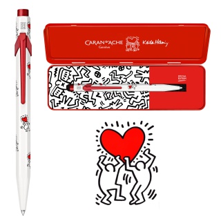 Długopis CARAN D'ACHE 849, Keith Haring, w pudełku, biały, Długopisy, Artykuły do pisania i korygowania