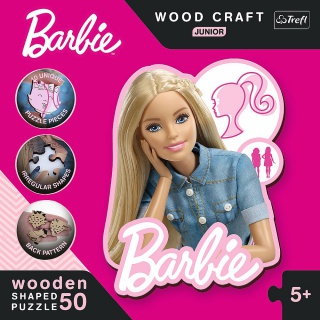 Puzzle drewniane 50 el. - Piękna Barbie !!, 60 elementów, Puzzle