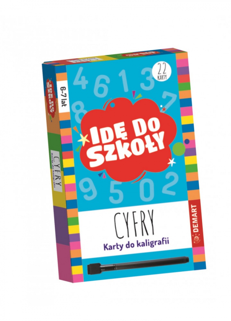 IDĘ DO SZKOŁY CYFRY KARTY DO KALIGRAFII Z PISAKIEM, Podkategoria, Kategoria, Edukacyjne, Książeczki