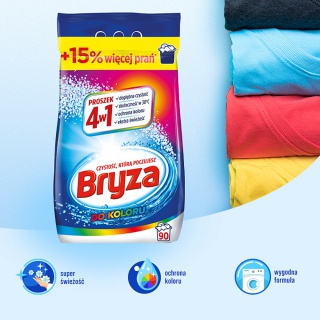 Proszek do prania BRYZA, 4w1 kolor, 5,85 kg, 90 prań, Środki czyszczące, Artykuły higieniczne i dozowniki