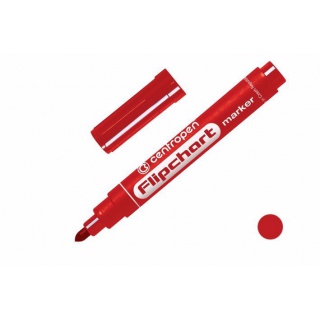 MARKER FLIPCHART CENTROPEN OKRĄGŁY CZERWONY, Markery permanentne, Art. do pisania i korygowania