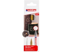 Glossy oil marker e-780 EDDING, 0,8mm, 3 pcs, mix of metallic colors