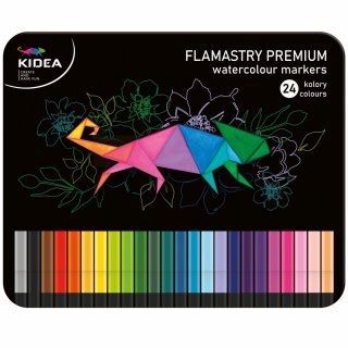 FLAMASTRY KWADRATOWE W METAL.OPAK. 24 KOL.KIDEA, Flamastry, Plastyka