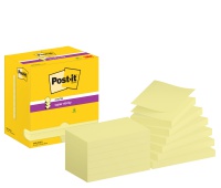 Karteczki samoprzylepne POST-IT Super Sticky Z-Notes do podajnika, 76x127mm, 12x90 kart., żółty, Bloczki samoprzylepne, Papier i etykiety