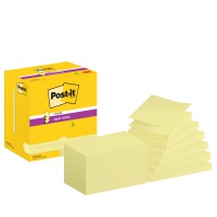 Karteczki samoprzylepne POST-IT Super Sticky Z-Notes do podajnika, 76x127mm, 12x90 kart., żółty, Bloczki samoprzylepne, Papier i etykiety