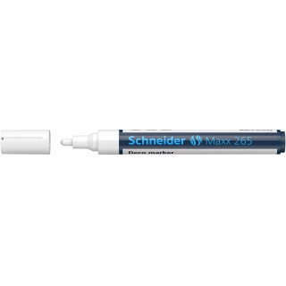 Marker kredowy SCHNEIDER Maxx 265 Deco, okrągły, 2-3mm, biały, zawieszka, Markery, Artykuły do pisania i korygowania