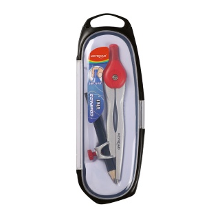 Cyrkiel metalowy KEYROAD Vivi, w etui, display, mix kolorów, Cyrkle, Artykuły do pisania i korygowania