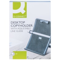 Uchwyt na dokumenty Q-CONNECT A4, z linijką, regulowana prowadnica, Ergonomia, Akcesoria komputerowe