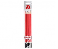 Ołówki drewniane MARTEK, HB, B, 2B, H, 4 szt., czerwony, zawieszka, Ołówki, Artykuły do pisania i korygowania
