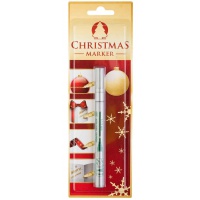 Oil Marker ICO Christmas, M, round, 1-1.5mm, blister, silver