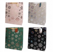 Gift Bags INCOOD snowflakes, 11.5x14.5cm