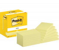 Bloczek samoprzylepny POST-IT, 76x127mm, 12x100 kart., żółty, Bloczki samoprzylepne, Papier i etykiety