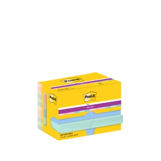 Karteczki POST-IT Super Sticky, 47,6X47,6mm, 12x90 kart., Soulful, Bloczki samoprzylepne, Papier i etykiety