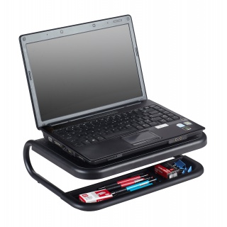 Podstawka pod monitor Q-Connect, 38x29,5cm, z regulacją wysokości, czarna, Ergonomia, Akcesoria komputerowe