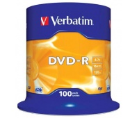 PŁYTY DVD-R VERBATIM 4,7GB 16X CAKE 100szt.43549, Podkategoria, Kategoria