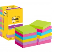 Bloczek samoprzylepny POST-IT® Super sticky, 76x76mm, 12x90 kart., mix kolorów, Bloczki samoprzylepne, Papier i etykiety