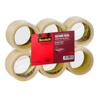 Taśma pakowa SCOTCH Secure Seal, 50mm, 66m, 6 szt., transparentna, Taśmy pakowe, Koperty i akcesoria do wysyłek