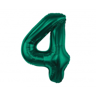 BALON FOLIOWY B&C CYFRA "4" ZIELEŃ BUTELKOWA 85cm., Podkategoria, Kategoria