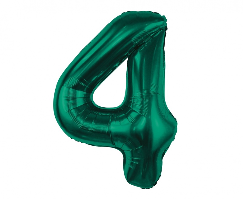 BALON FOLIOWY B&C CYFRA "4" ZIELEŃ BUTELKOWA 85cm., Podkategoria, Kategoria