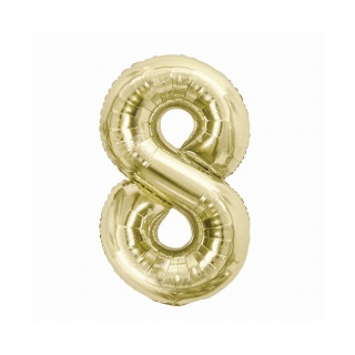 BALON FOLIOWY B&C CYFRA "8" SZAMPAŃSKA 85cm., Podkategoria, Kategoria