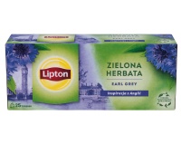 Herbata LIPTON Earl Grey, zielona, 25 torebek, Herbaty, Artykuły spożywcze