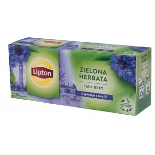 Herbata LIPTON Earl Grey, zielona, 25 torebek, Herbaty, Artykuły spożywcze