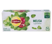 Herbata LIPTON ziołowa, melisa z granatem, 20 torebek, Herbaty, Artykuły spożywcze