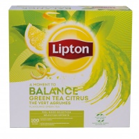 Tea LIPTON Green Tea, citrus, 100 bags