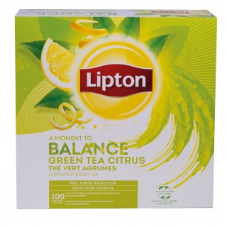 Herbata LIPTON Green Tea, citrus, 100 torebek, Herbaty, Artykuły spożywcze