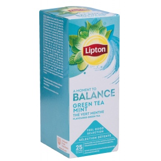 Herbata LIPTON Balance Green Tea, mint, 25 torebek, Herbaty, Artykuły spożywcze