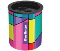 BERLINGO TEMPERÓWKA METALOWA Z POJ."Color Block", Temperówki, Art. do pisania i korygowania
