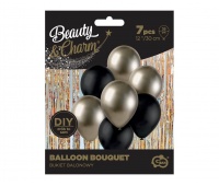 BUKIET BALONOWY B&C PROSECCO-CZARNY 7szt., Dekoracje, ozdoby, Art. dekoracyjne i prezentowe