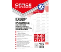 Etykiety OFFICE PRODUCTS, 38x21,2mm, białe, 100 ark., Etykiety samoprzylepne, Papier i etykiety