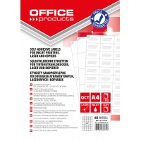 Etykiety OFFICE PRODUCTS, 38x21,2mm, białe, 100 ark., Etykiety samoprzylepne, Papier i etykiety