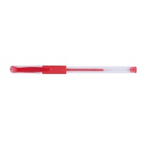 Długopis żelowy OFFICE PRODUCTS, gumowy uchwyt, 0,5mm, czerwony, Żelopisy, Artykuły do pisania i korygowania
