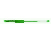 Długopis żelowy OFFICE PRODUCTS, gumowy uchwyt, 0,5mm, zielony, Żelopisy, Artykuły do pisania i korygowania