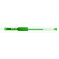 Długopis żelowy OFFICE PRODUCTS, gumowy uchwyt, 0,5mm, zielony, Żelopisy, Artykuły do pisania i korygowania