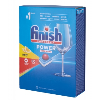 Tabletki do zmywarki FINISH Power Essential, 60szt., lemon, Środki czyszczące, Artykuły higieniczne i dozowniki